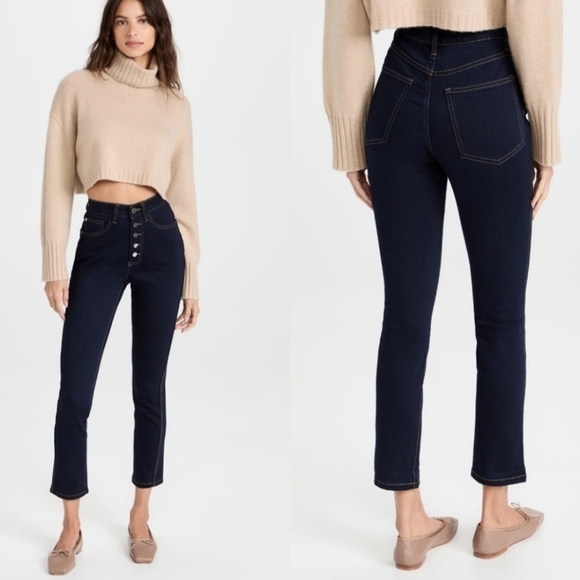 WeWoreWhat Size 27 Dark Wash Button Fly High Rise Danielle Jeans - Picture 1 of 6